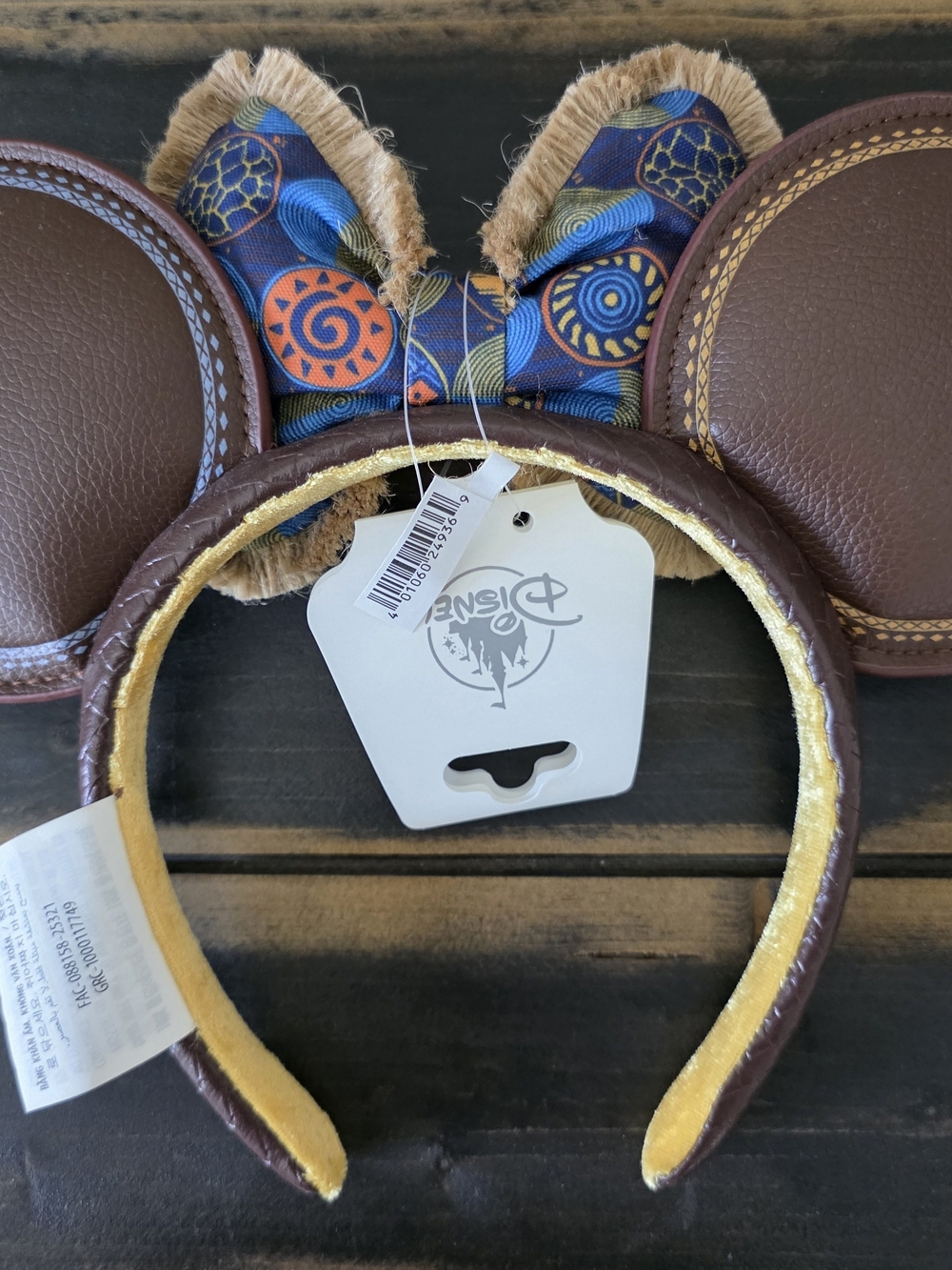 Disney Offical Lion King Ears Headband with Blue & Tan Safari Bow - Picture 3 of 3